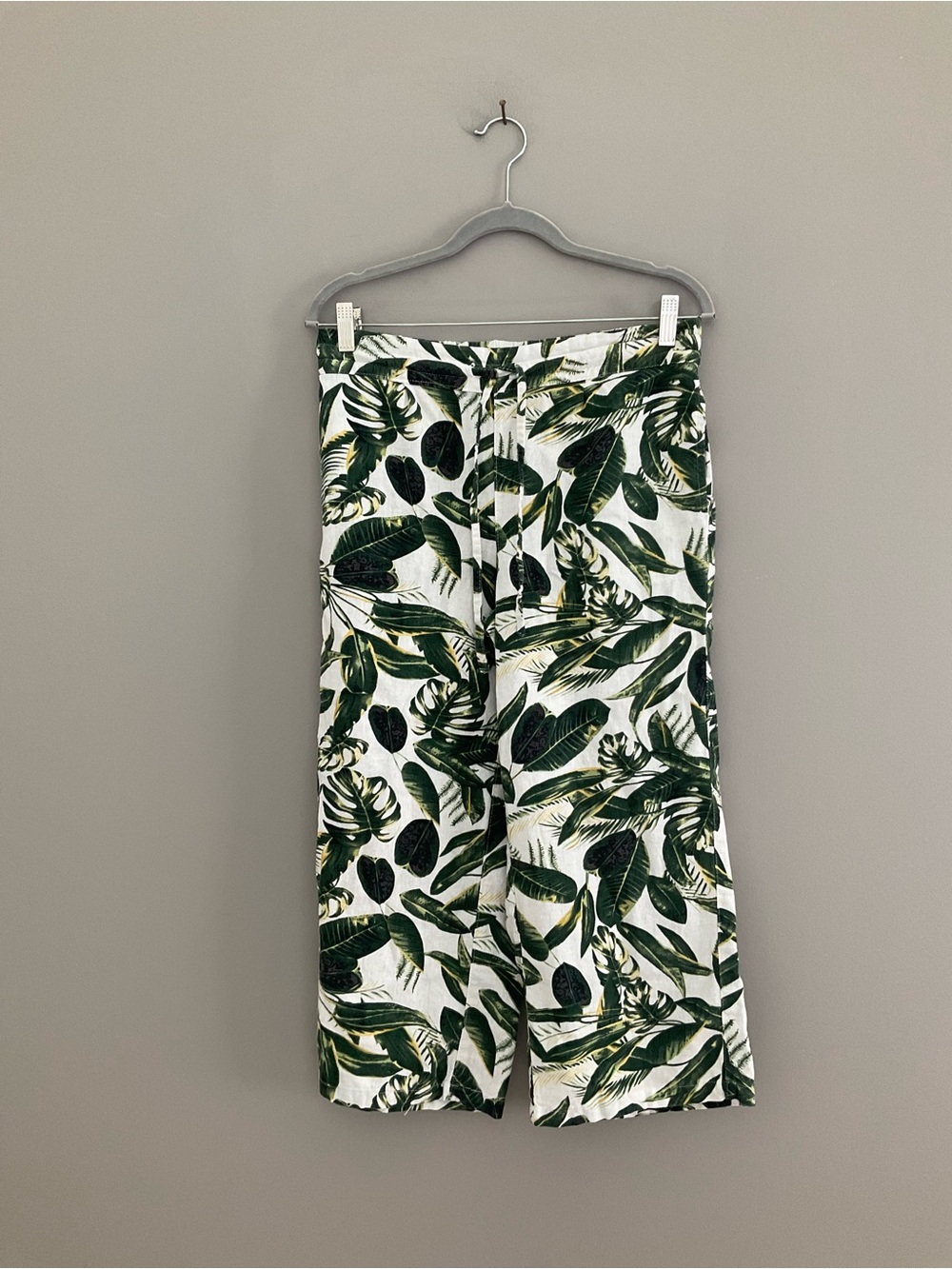 Per Se, Green, Floral, Stretchy, Tie-String Pants